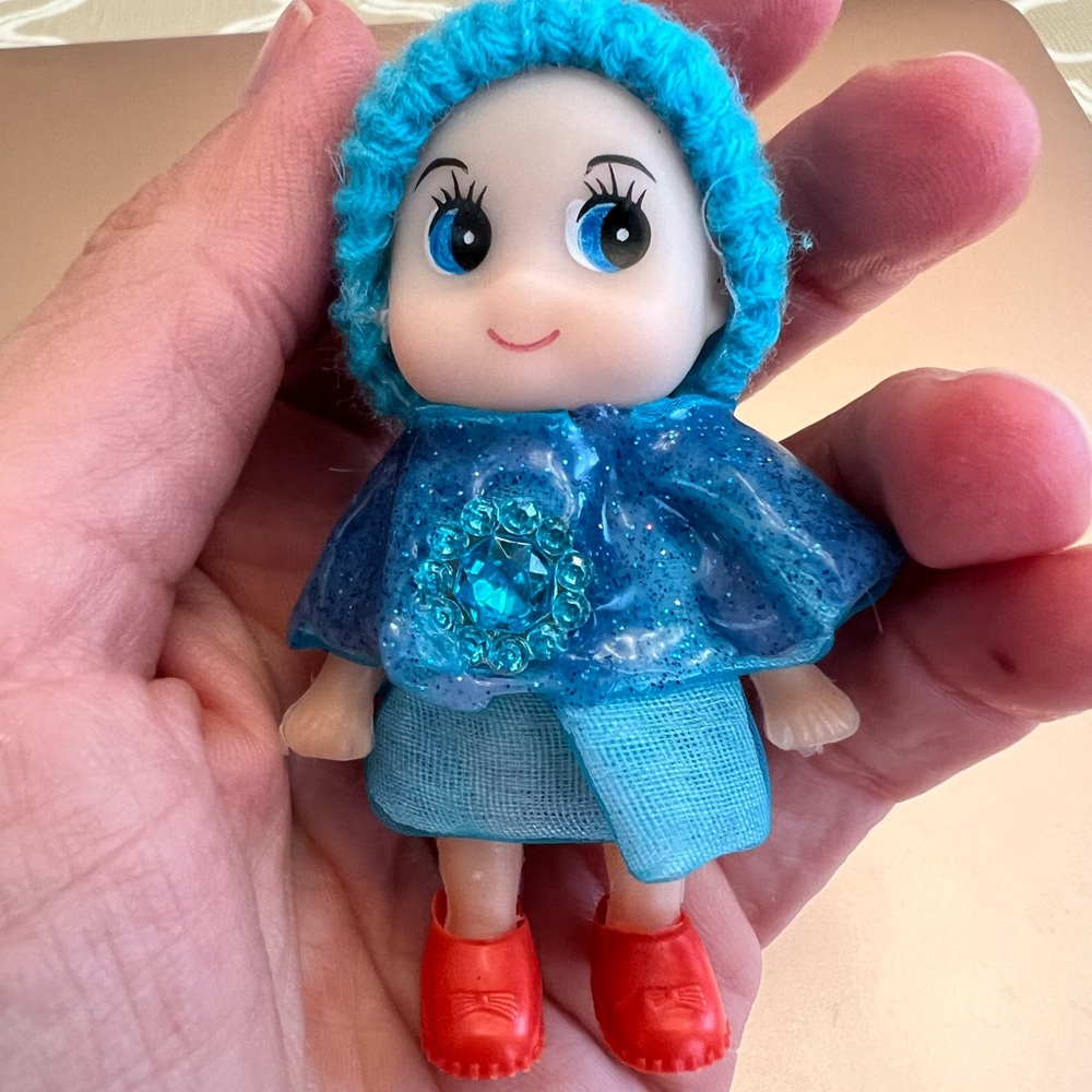 Elf blue baby doll toddler glitter mini toy